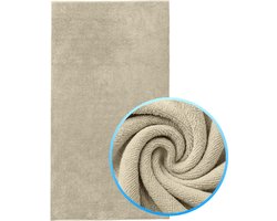 Funnies Strandlaken XXL Cream Extra groot - 100x200 cm - Strandhanddoek - Hoogwaardig Katoenen OEKO-TEX - 500 gram/m2 Luxe Dikte - Extra zacht - Sneldrogend Badhanddoek - Ideaal voor Strand, Sauna, Zwembad, Vakantie en Sport - Badlaken