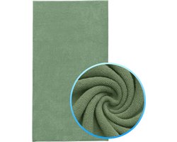 Funnies Strandlaken XXL Stone Green Extra groot - 100x200 cm - Hoogwaardig Katoenen OEKO-TEX Strand Handdoek - 500 gram/m2 Luxe Dikte - Extra zacht - Sneldrogend Badhanddoek - Ideaal voor Strand, Sauna, Zwembad, Vakantie en Sport - Badlaken