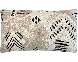 Funny block dye knitted cushion off white