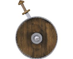 Funny Fashion zwaard met schild wapens - speelgoed/verkleed set - ridder/viking/krijger - plastic - kinderen