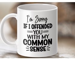 funny mok, common sense, sarcastic gift, offensive mok, sorry not sorry, koffie mok, cadeau idee, grappige spreuk, sarcastische mok, humor mok, koffieliefhebber, cadeau voor vriend, cadeau voor collega