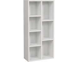 Furni24 boekenkast met 7 vakken, wit, 49,5 x 24 x 106 cm