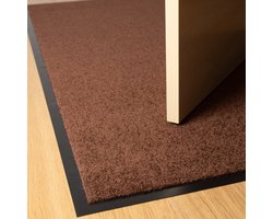 Furni24 Deurmat – Eenvoudig te reinigen, weerbestendige vuilvanger met antislip onderkant – Voor binnen en buiten, absorberend, sneldrogend, wasbaar – Bruin, 80 x 120 cm