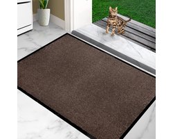 Furni24 Deurmat – Eenvoudig te reinigen, weerbestendige vuilvanger met antislip onderkant – Voor binnen en buiten, absorberend, sneldrogend, wasbaar – Beige, 80 x 120 cm