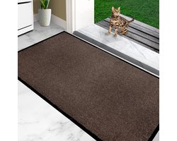 Furni24 Deurmat – Eenvoudig te reinigen, weerbestendige vuilvanger met antislip onderkant – Voor binnen en buiten, absorberend, sneldrogend, wasbaar – Beige, 90 x 150 cm