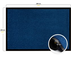 Furni24 Deurmat – Eenvoudig te reinigen, weerbestendige vuilvangmat met antislip achterkant – Voor binnen en buiten, absorberend, sneldrogend, wasbaar – Blauw, 120 x 180 cm