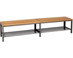 Furni24 garderobebank met schoenenrek 200 cm antraciet