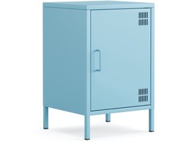 Furni24 Metalen Meubel, Ladekast / Nachtkastje - 41,5 x 40 x 64,5 cm, Blauw