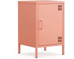 Furni24 Metalen Meubelen, Ladekast / Nachtkastje - 41,5 x 40 x 64,5 cm, zalmkleurig