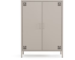 Furni24 Metalen Meubels, Dressoir met 2 Deuren - 80,5 x 40 x 109,5 cm beige