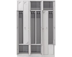 Furni24 Z garderobekast 6 compartimenten grijs