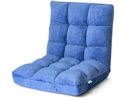 FURNIBELLA-Multifunctionele Luie Sofa – Opvouwbare Tatami Vloerkussenstoel voor Optimaal Comfort ( Blauw)