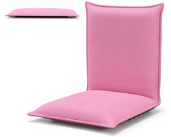 FURNIBELLA -Vloerstoel met 6-standen verstelbare rugleuning game stoel gestoffeerd roze