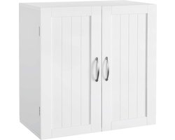 Furnibellaa - Hangkast met 2 deuren, badkamerkast, keukenkast, wandkast, medicijnkast, wit