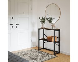 FurniChic - Kast - Dressoir - Bijzettafel - Wandtafel - Consoletafel - Sidetable - Banktafel - Haltafel- Industrieel - Bruin - 85x30x80cm