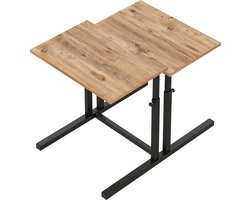 FurniChic, verstelbare moeder- en kind 2-delige tafelset, in hoogte verstelbare tafel, bijzettafel, speeltafel, bureau voor hem en haar, multifunctioneel-Pine , 80 x 60 x 43-73 cm (l x b x h)