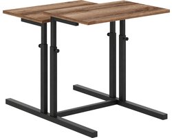 FurniChic, verstelbare moeder- en kind 2-delige tafelset, in hoogte verstelbare tafel, bijzettafel, speeltafel, bureau voor hem en haar, multifunctioneel-Sacramento OAK, 80 x 60 x 43-73 cm (l x b x h)
