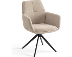 Furnihaus Draaibare Eetkamerstoel Milou met armleuning Beige