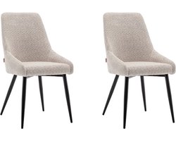 Furnihaus Eetkamerstoel Oscar Boucle Beige Set van 2