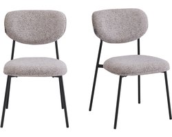 Furnihaus - Eetkamerstoelen set van 2 - Amalia - Bruin - Stof