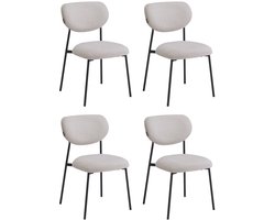Furnihaus - Eetkamerstoelen set van 4 - Amalia - Beige - Stof