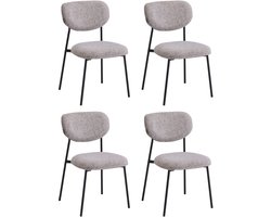 Furnihaus - Eetkamerstoelen set van 4 - Amalia - Bruin - Stof