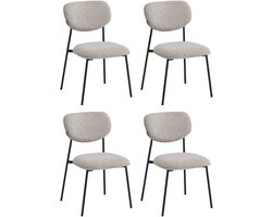 Furnihaus - Eetkamerstoelen set van 4 - Amalia - Taupe - Stof