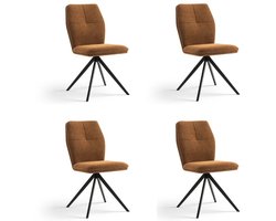 Furnihaus Eetkamerstoelen set van 4 - Emma - Oker Geel - Stof