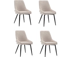 Furnihaus - Eetkamerstoelen set van 4 - Oscar - Boucle - Beige