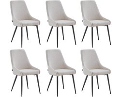 Furnihaus - Eetkamerstoelen set van 6 - Oscar - Beige - Stof