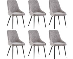 Furnihaus - Eetkamerstoelen set van 6 - Oscar - Bruin - Stof