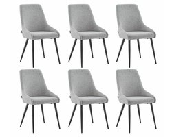 Furnihaus - Eetkamerstoelen set van 6 - Oscar - Taupe - Stof