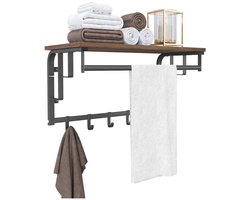 Furnihaus - Kapstok - Wandkapstok - Metaal - Hout - Vintage - 66 x 30 x 27 cm