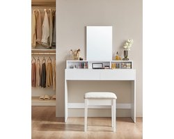 Furnihaus Kaptafel met rechthoekige spiegel en 2 lades, cosmetische tafel