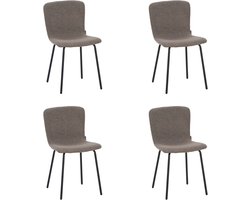 Furnihaus - Luca - Eetkamerstoelen set van 4 - Bruin - Stof - Comfortabele en stevige uitvoering