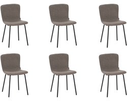 Furnihaus - Luca - Eetkamerstoelen set van 6 - Bruin - Stof - Comfortabele bekleding