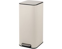 Furnihaus Pedaalemmer 30 Liter - Prullenbak Beige - Soft Close Deksel - Vuilnisbak Keuken - Metaal