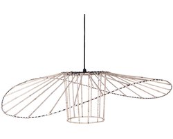 Furnilux-Design Rotan Hanglamp Ø90 cm – Unieke Handgemaakte Plafondlamp van Rotan & Touw – Grote Eyecatcher voor Horeca, Eettafel of Loft – Bohemian en Industrieel