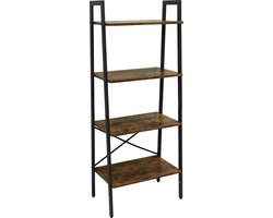 Furnilux Staande Boekenkast - Multifunctionele Opslag - 34x56x138 cm - Staal & MDF