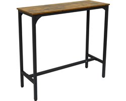 FURNILUX - Vintage Bartafel industrieel - Rustiek Bruin met extra versteviging in de hoeken - Metaal - 110 x 40 x 100 cm