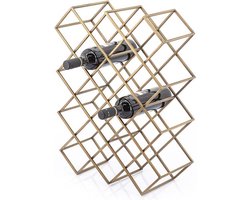 Furnilux - Wijnrek Burly goud metaal large 19 x 43 x 57 cm