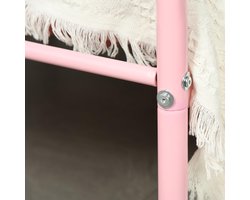 FurnitureR Metalen Bedframe 90x190 cm – Single Kinderbed & Junior Bed – Stevig Stalen Bed met Lattenbodem en Hoofdbord – Onderbed Opbergruimte 32 cm – Modern Design – Roze – 197x91,5x81 cm – Max 100 kg draagvermogen