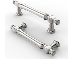 FURNIWARE 10 stuks kastgrepen, geborsteld satijnen nikkel, meubelgreep, 96 mm, boorgatafstand, ladegrepen, ladegrepen, voor deuren, keukens, kisten, commodes, kasten