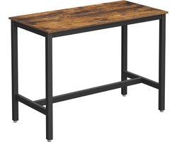 Furnstar Bartafel Industrieel – Keukentafel of Eettafel – Metalen Frame – 120 x 60 x 90 cm - Vintage Bruin/Zwart