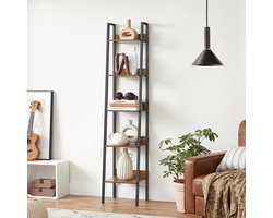 FurnStar - Boekenkast met 5 planken - 33.8x30x170cm - Bruin