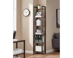 FurnStar - Boekenkast met 6 vakken - 40x30x187.5 cm - Bruin
