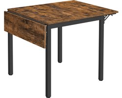 Furnstar Eettafel - Inklapbare Keukentafel voor 2-4 Personen - voor Kleine Ruimtes - Vintage Bruin-Inktzwart KDT077B01
