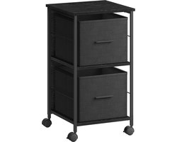 FurnStar - Kantoorkast - Archiefkast - Aktekast met 2 laden - Printerstandaard - Voor A4 - Letterformaat - Hangmappen - Opbergdoos - Thuiskantoor - 37,5 x 38,5 x 68,7 cm - Inktzwart