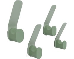 Furnstar - Kapstok haken - Ophanghaken - Handdoekhaakjes - Wandhaakjes - Roestvrij -Set van 4 stuks - Groen