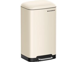 FurnStar - Pedaalemmer - Keuken Vuilnisbak van 30 liter (8 gallon) - Stalen pedaalemmer met deksel en binnenemmer - Soft Close - Wolk wit